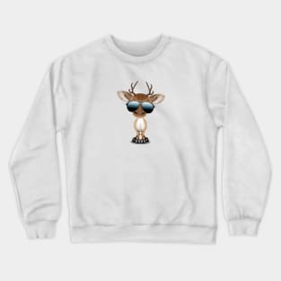 Cute Baby Deer Wearing Sunglasses Crewneck Sweatshirt